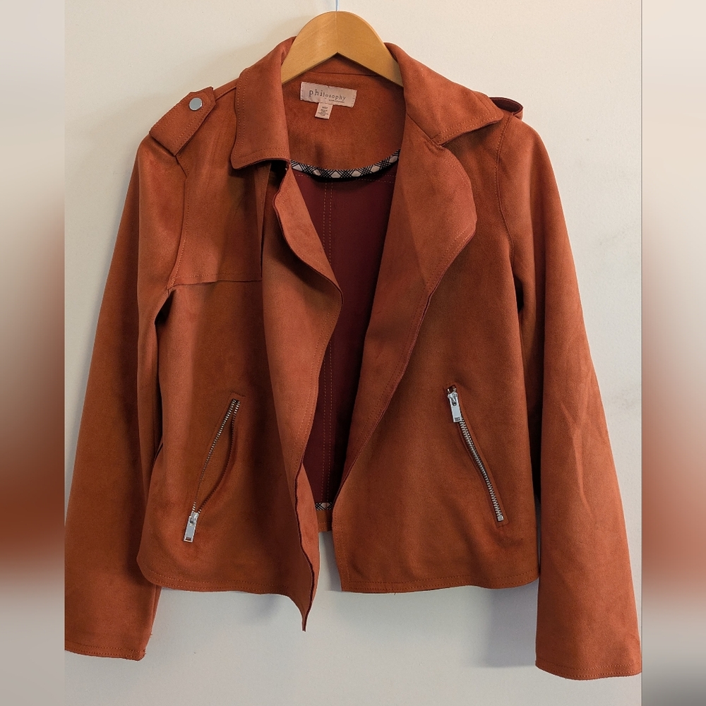 Philosophy Faux Leather Jacket. Size M
